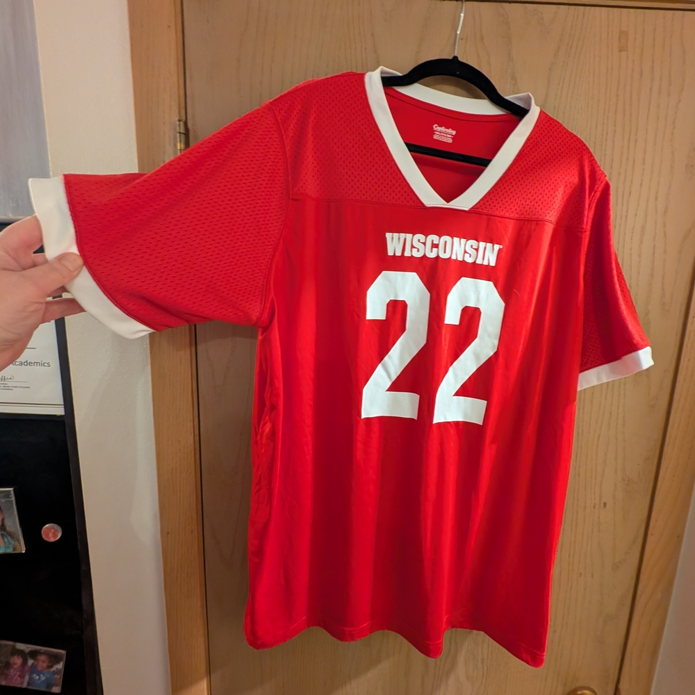 Red Wisconsin Men's Jersey - Picture 3 of 5